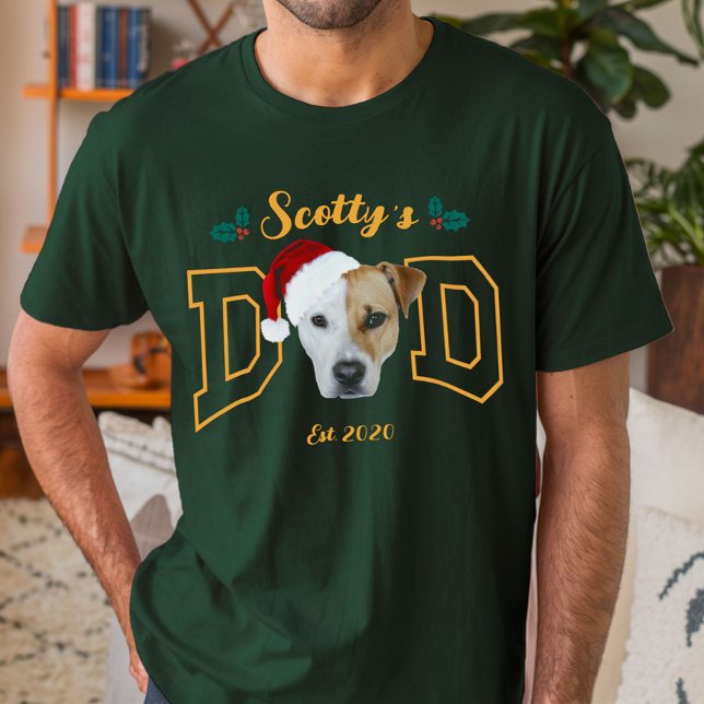 Camiseta Custom Pet Photo Face with Santa Hat Christmas (Subido por el creador)