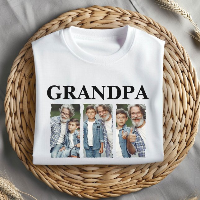 Camiseta Custom Photo Collage Grandpa – Personalized Gift (Subido por el creador)