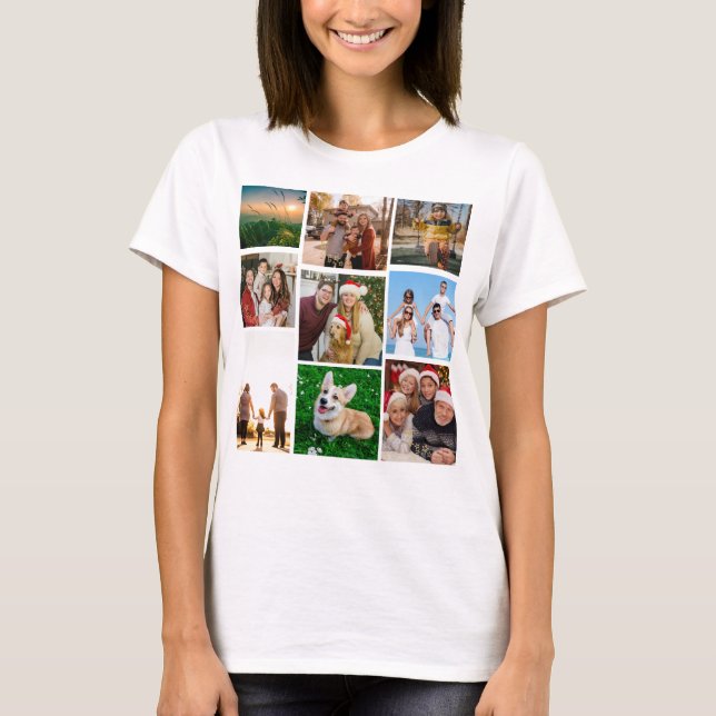 Camiseta Custom Photo Collage Shirt, Custom 9 Photos   (Anverso)