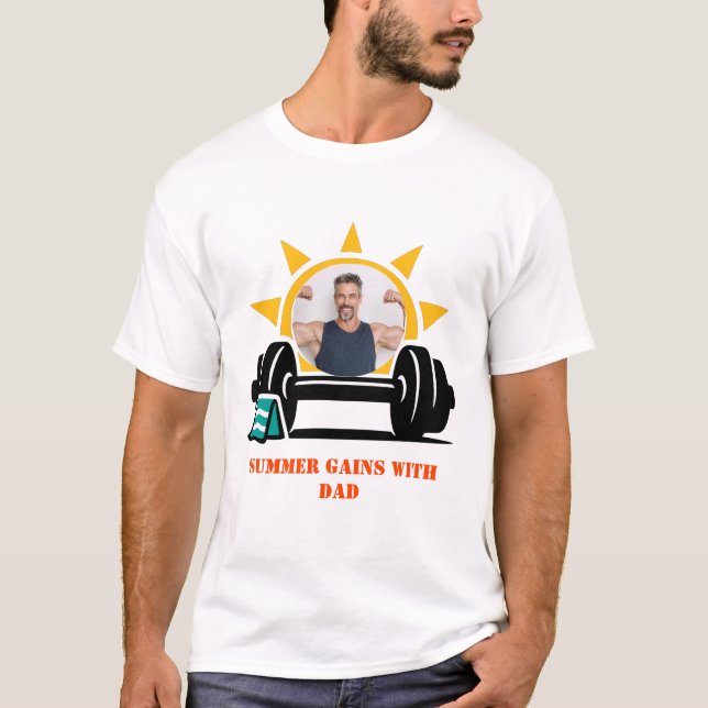 Camiseta Custom photo Dad's Summer Barbell Father's Day (Anverso)