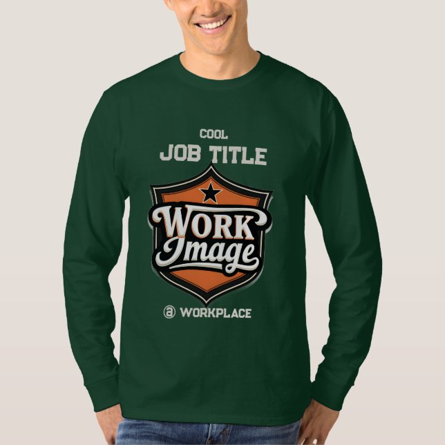 Camiseta Custom Photo Personalized Job Title & Workplace  (Anverso)