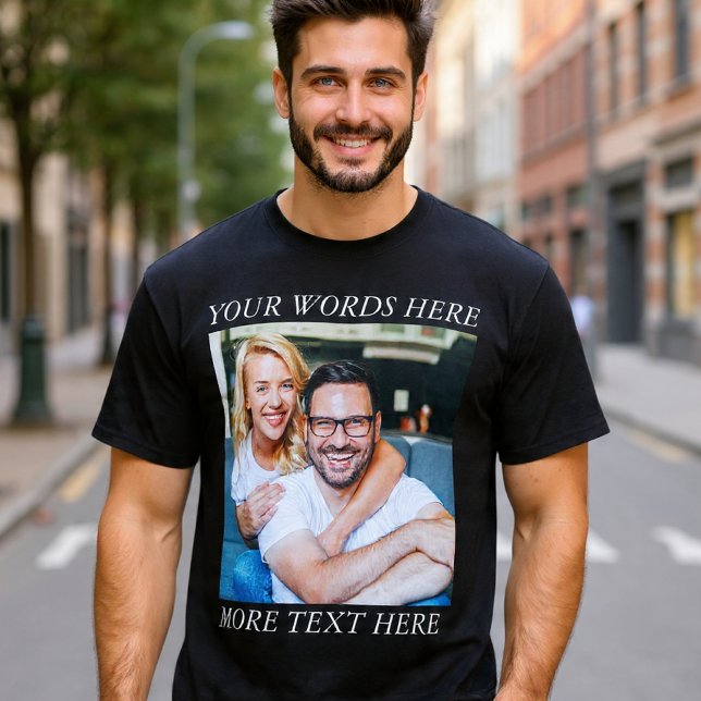 Camiseta Custom Photo & Personalized Text Graphic Tee (Subido por el creador)