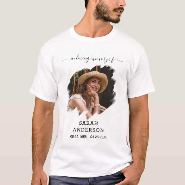 Camiseta Custom Picture Memorial Shirt Name Dates Loved (Anverso)