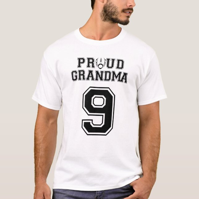 Camiseta Custom Proud Football Grandma Number 9 Personalize (Anverso)