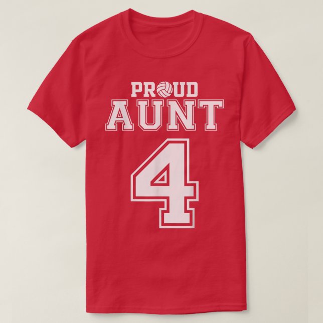 Camiseta Custom Proud Volleyball Aunt Number 4 Personalized (Diseño del anverso)