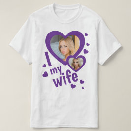 Camiseta Custom purple I love my Wife mens t shirts
