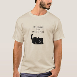 Camiseta Custom Quote Introvert But Interesting Cat T-Shirt