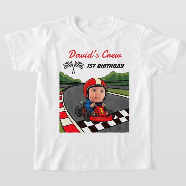 Camiseta Custom Race Car Driver's Crew 1st Birthday  (Distribución)