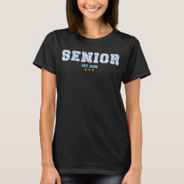 Camiseta Custom Senior Class Of 2026 Graduation Blue Floral