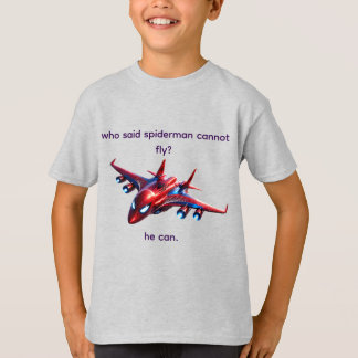 Camiseta Custom Spiderman Web-Plane Kids Birthday T-Shirt