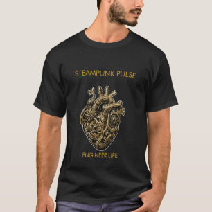 Camiseta Custom Steampunk Mechanical Heart Gears Biomechani