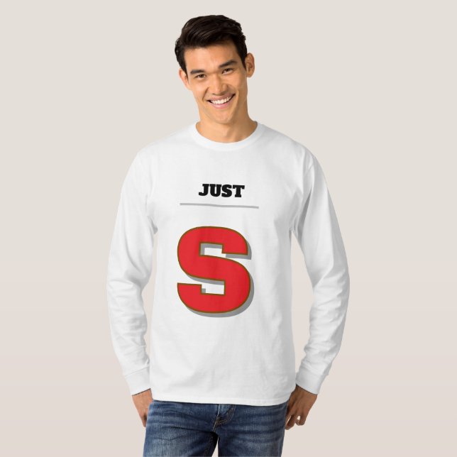 Camiseta Custom Streetwear Typography  “JUST [YourLetter]”  (Anverso completo)