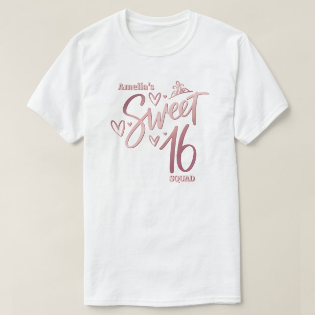 Camiseta Custom Sweet 16 Squad (Diseño del anverso)