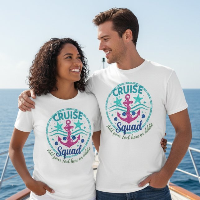 Camiseta Custom Teal Cruise Squad Group Vacation T-Shirt (Subido por el creador)