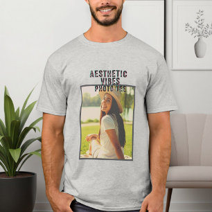 Camiseta Custom Unisex Gray Aesthetic Vibes Photo Tee 