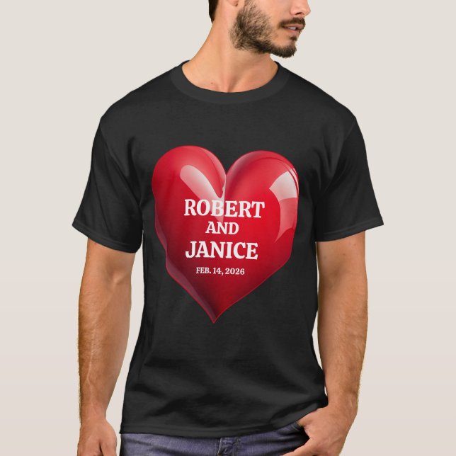 Camiseta Custom valentines day personalize heart gift (Anverso)