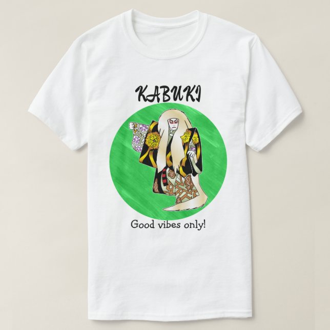 Camiseta Custom Vintage Aesthetic Japanese Kabuki Green  (Diseño del anverso)