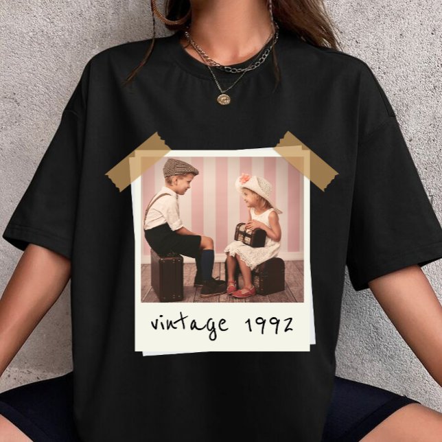Camiseta Custom Vintage Photo And Year Birthday Customazed (Subido por el creador)