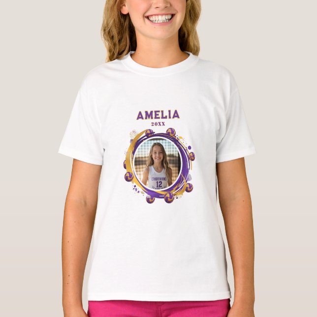 Camiseta Custom Volleyball Player Name Photo Sports (Anverso)