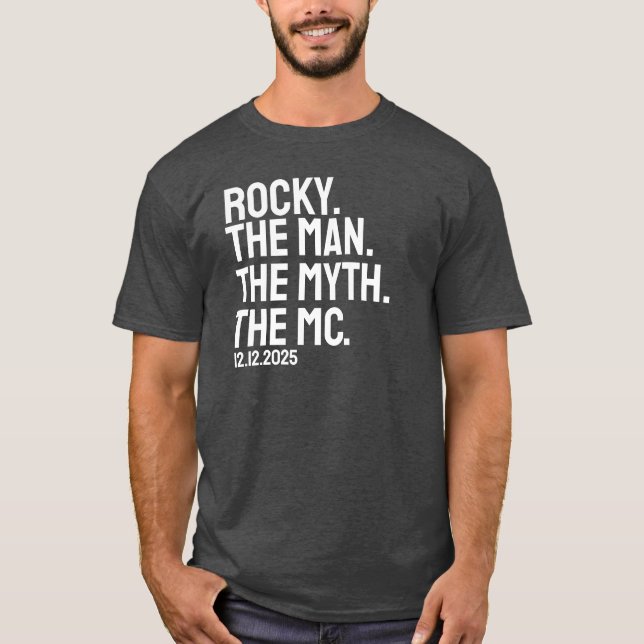 Camiseta Custom Wedding Name And Date Master Of Ceremonies (Anverso)