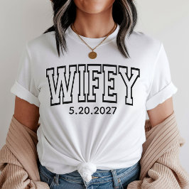 Camiseta Custom Wifey and Hubby Shirts for Bride and Groom