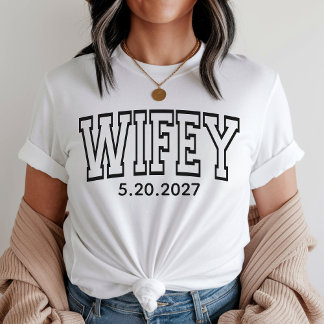 Camiseta Custom Wifey and Hubby Shirts for Bride and Groom