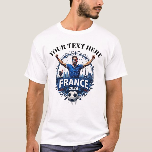 Camiseta Customisable France Soccer Football Team Supporter (Anverso)