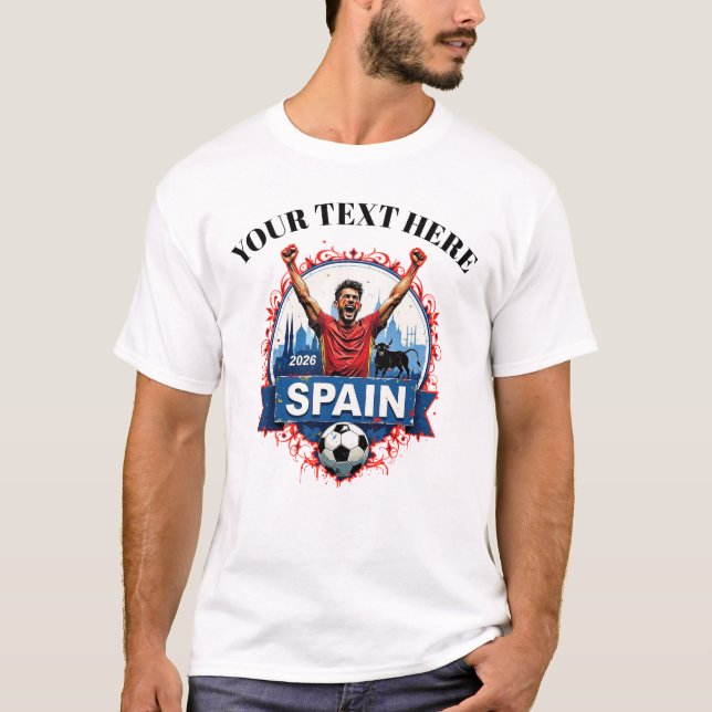 Camiseta Customisable Spain Soccer Football Team Supporters (Anverso)