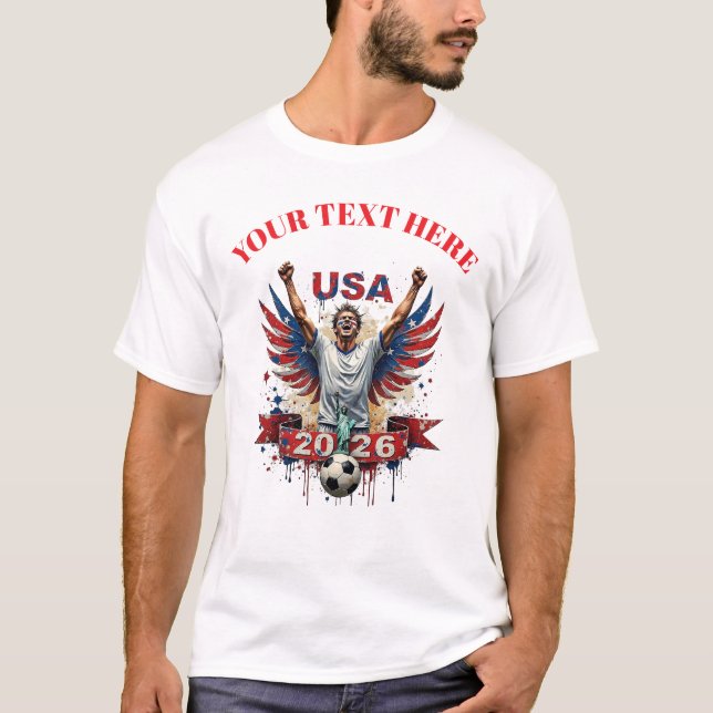 Camiseta Customisable USA Soccer Football Team Supporters (Anverso)