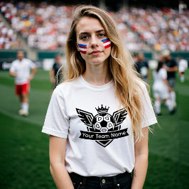 Camiseta Customisable Winged Soccer Ball Logo Team Women's