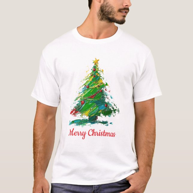 Camiseta Customisable Xmas Tree Oil Painting Art Style (Anverso)