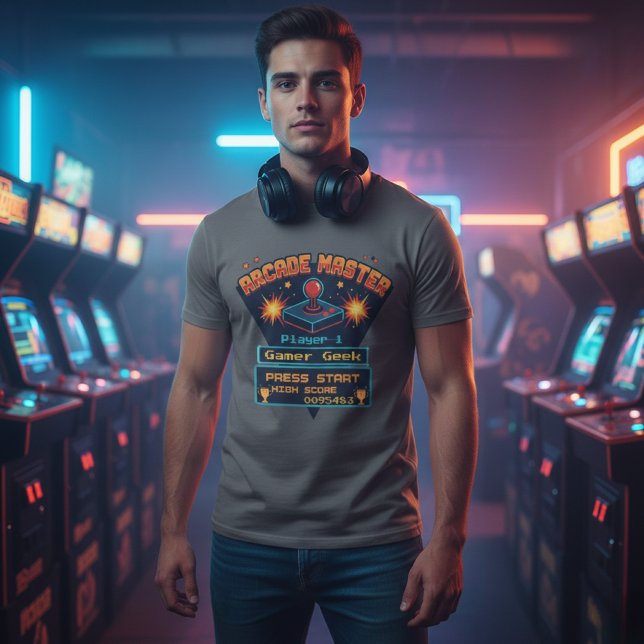 Camiseta Customizable Arcade Master Retro Gamer (Subido por el creador)