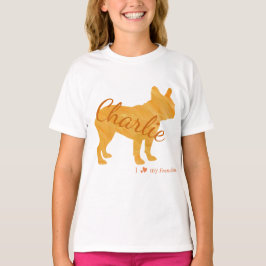 Camiseta Customizable French Bulldog Pastel Orange Frenchie