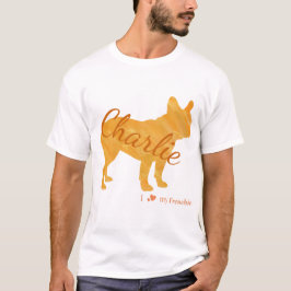 Camiseta Customizable French Bulldog Pastel Orange Frenchie