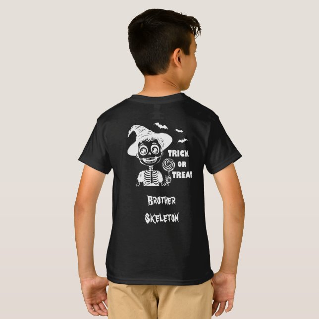 Camiseta Customizable Halloween Skeleton T-shirt boy (Reverso completo)