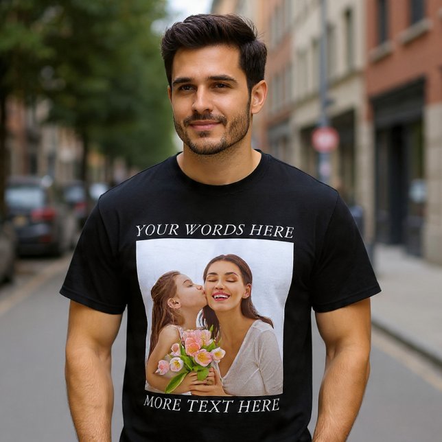 Camiseta Customizable Photo & Text Tee — Your Design Here (Subido por el creador)