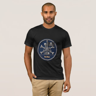Camiseta Customizable Pirate Skull T-Shirt: Add Name & Flag