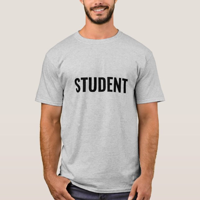 Camiseta Customizable STUDENT Text Statement T-Shirt forMen (Anverso)