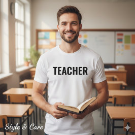 Camiseta Customizable Teacher Text Statement T-Shirt forMen