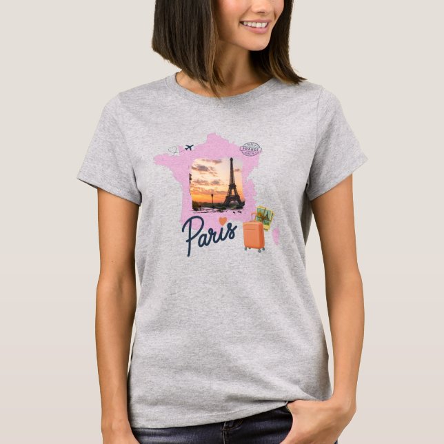 Camiseta Customizable Travel Themed Paris Shirt (Anverso)