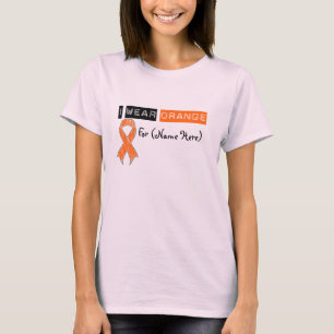 Camiseta Customize I Wear Orange Ribbon Kidney Cancer