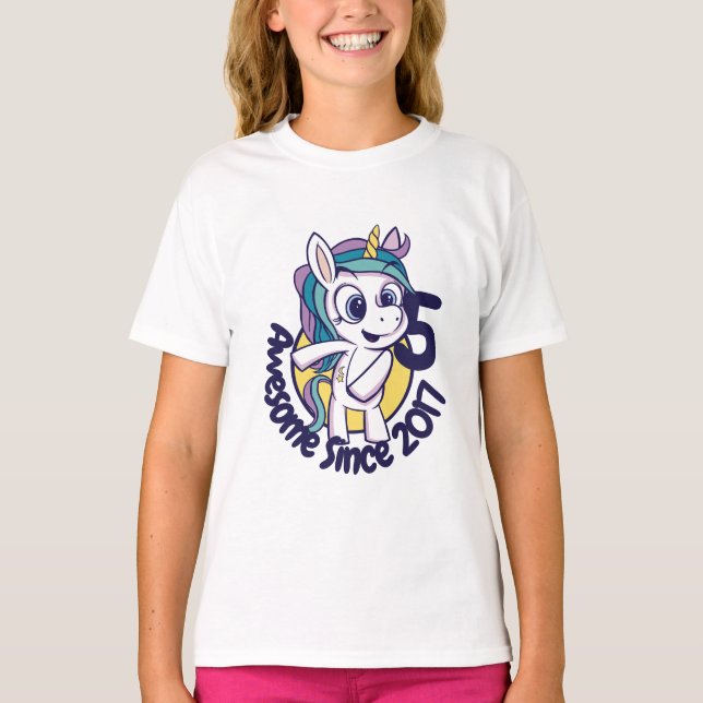 CAMISETA CUSTOMIZED CUTE BIRTHDAY UNICORN CARTOON (Anverso)