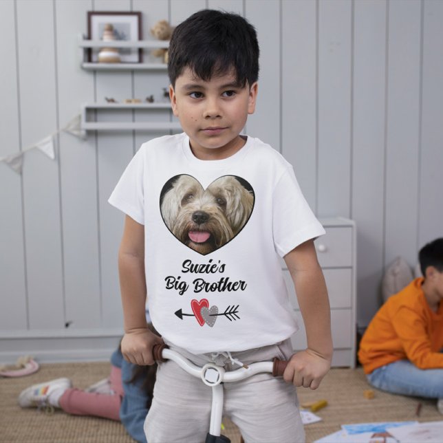 Camiseta Customized dog big brother photo & text T-Shirt (Subido por el creador)