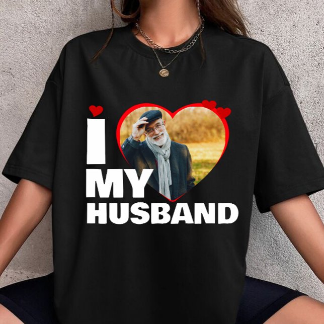 Camiseta customized I Love My Husband Heart Photo custom  (Subido por el creador)