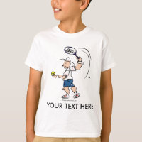 Customized kids tennis t shirt with cartoon