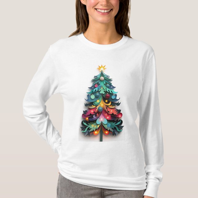 Camiseta Cut paper Christmas tree (Anverso)
