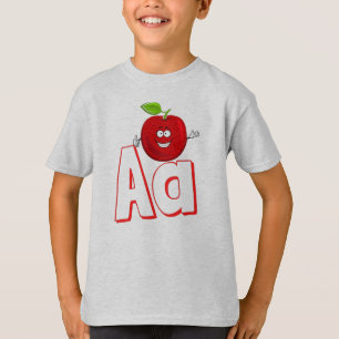 Camiseta Cuta A Para Apple - Niños Alfabeto Inglés ABCD