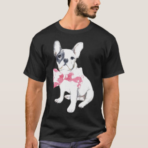 Camiseta Cuta acuarela Bulldog francés Bowtie mujer Chica