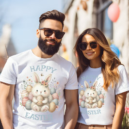 Camiseta Cuta acuarela Bunny Easter personalizable