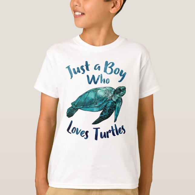 Camiseta Cuta acuarela de mar sólo un niño que ama a las to (Anverso)